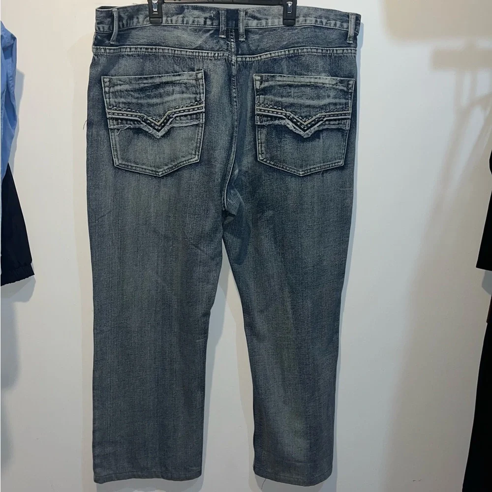 Agile Distressed Men's Jeans 46x27